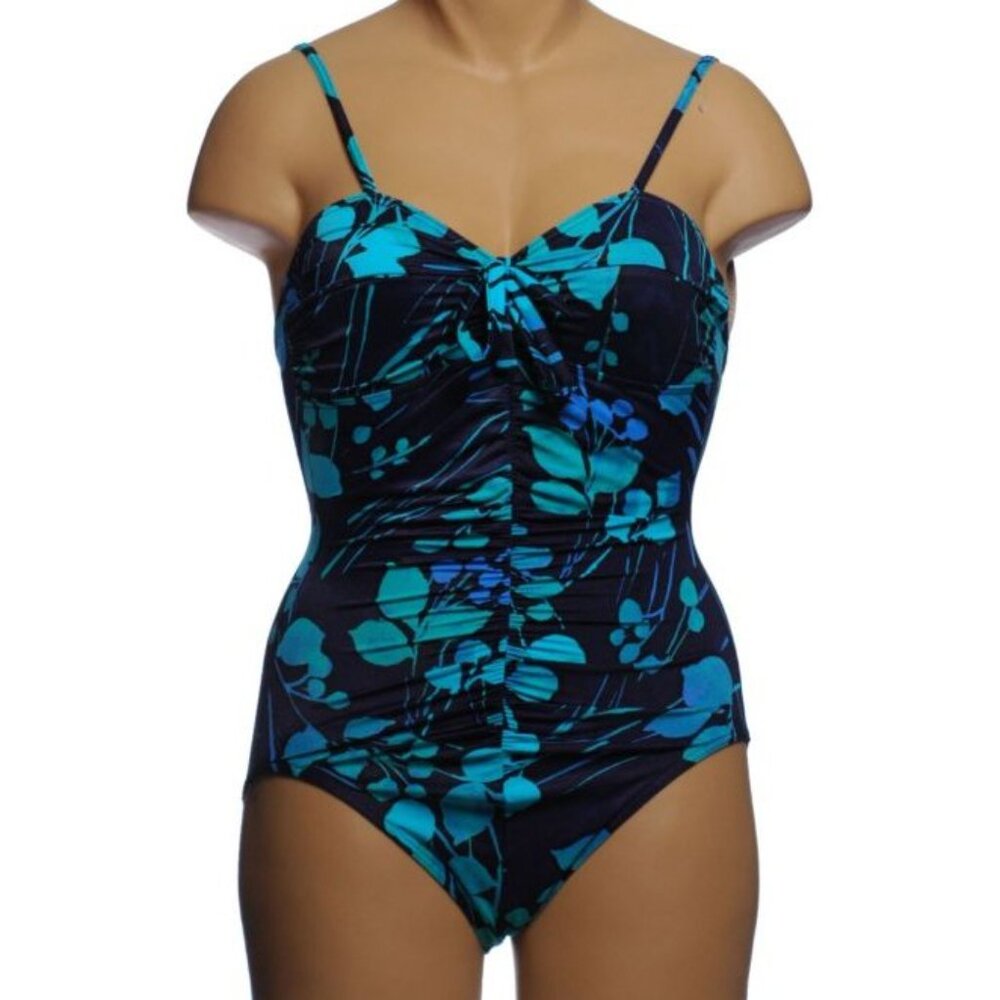 It Figures Blue Floral1 Piece Swimsuit - Sz 8 - NEW